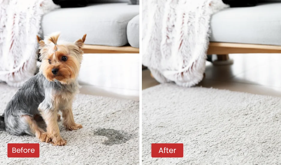 Pet Stain & Odor Removal Before & After