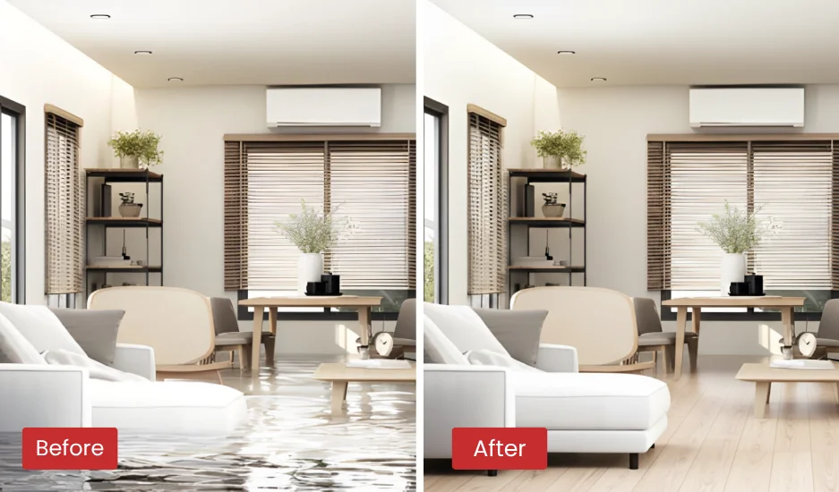 Water & Fire Damage Restoration Before & After